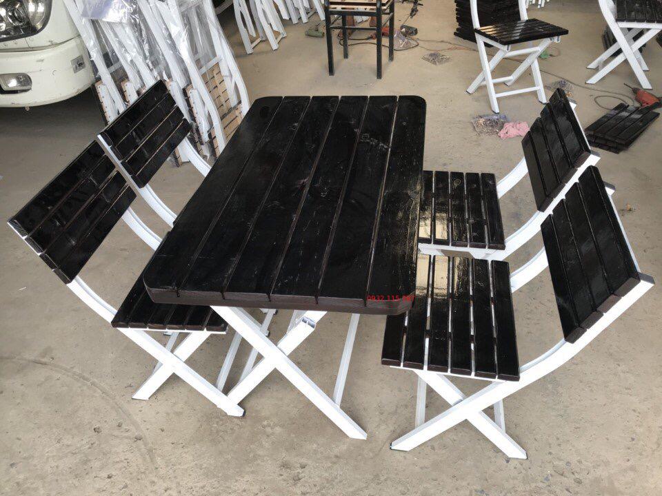 Bàn ghế chân xếp quán nhậu PT006