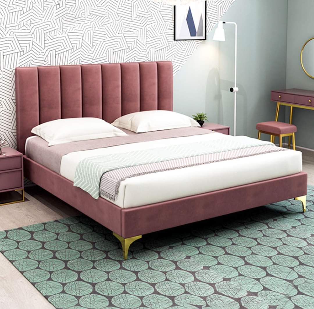 giường bọc vải nhung 1m6 x2m